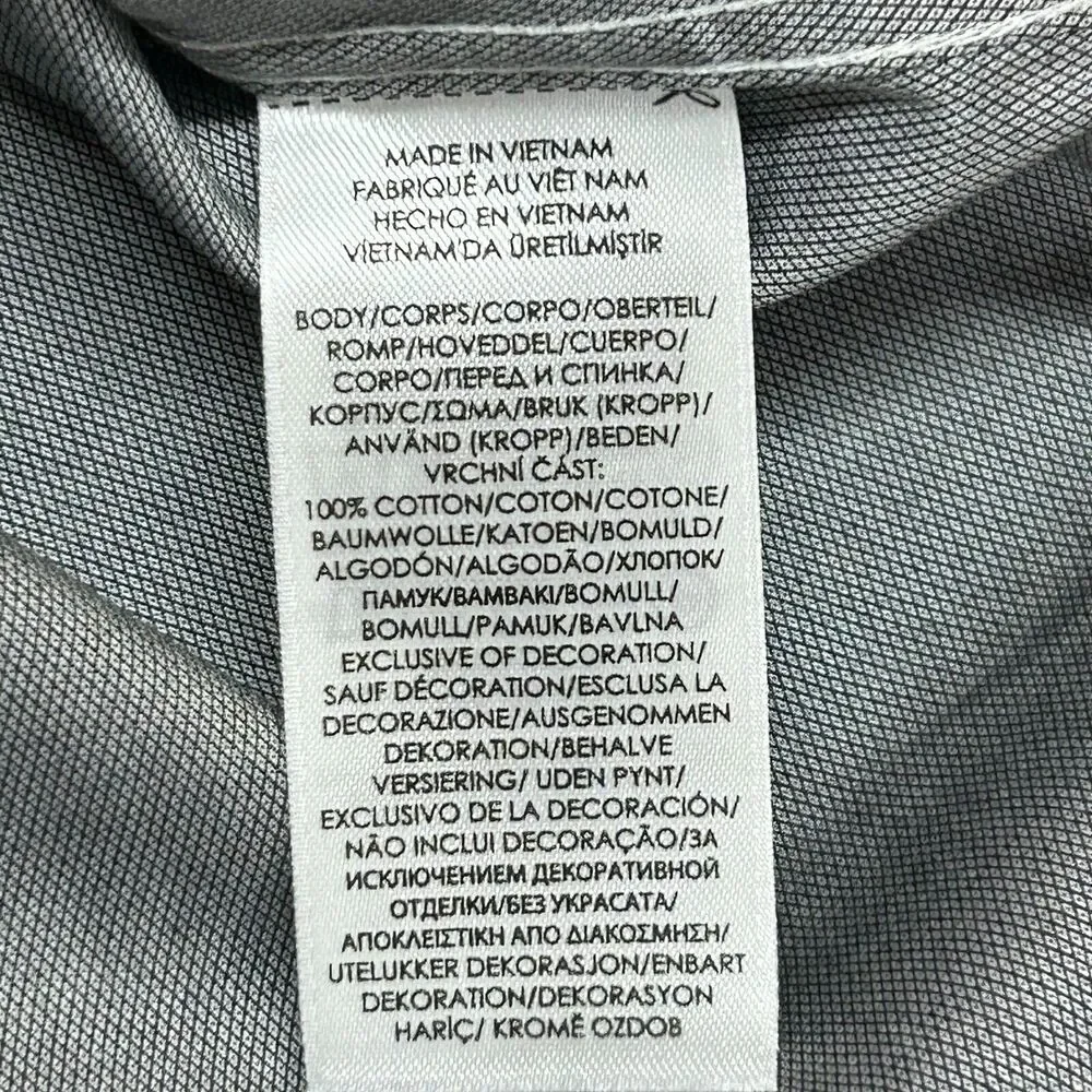 Polo Ralph Lauren Shirt Mens 17 34/35‎ Gray Button Up Long Sleeve Spread Collar
